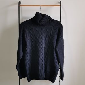 Massimo Dutti Dark Blue Cowl Neck Sweater